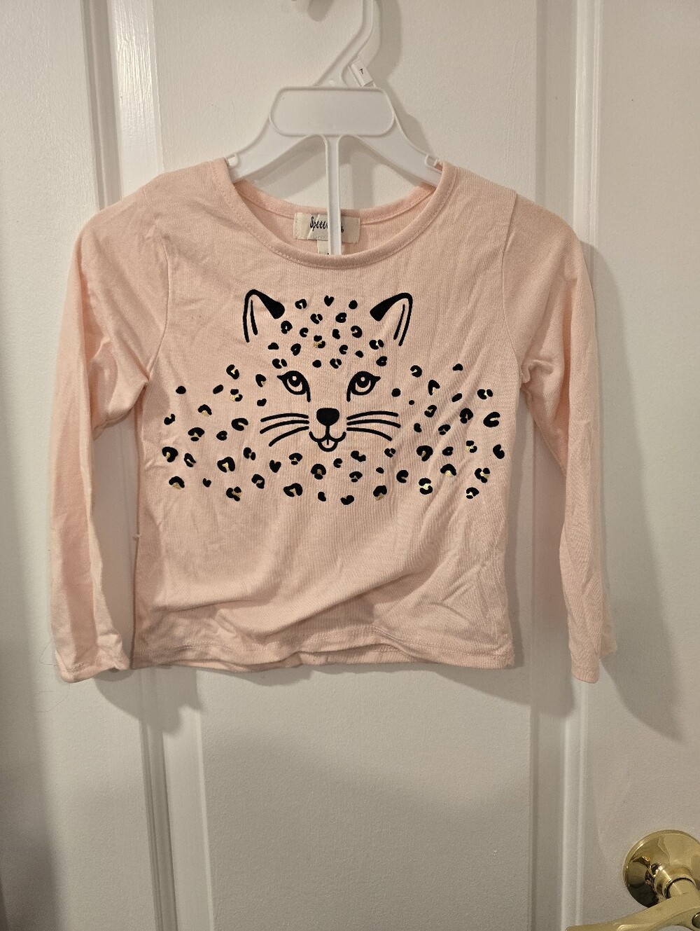 Girls Cheetah Tee Size 4 Pink